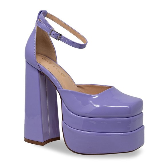 Platform Chunky Heels for Women, with Block Heel and Ankle Strap Design - Picture 2 of 4